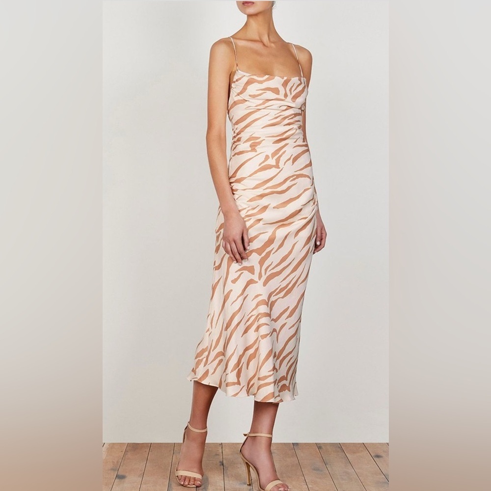 Shona Joy ALTO  Ruched Backless Slip MIdi Maxi Dress size 4